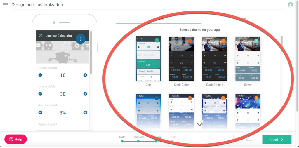 Step 4: Choose a design for your app