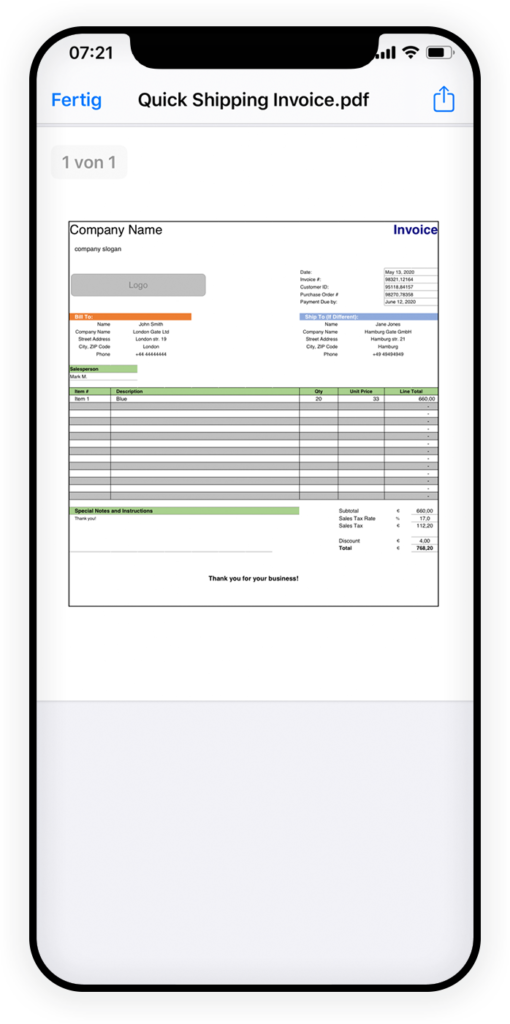 Quick Shipping Invoice App 4