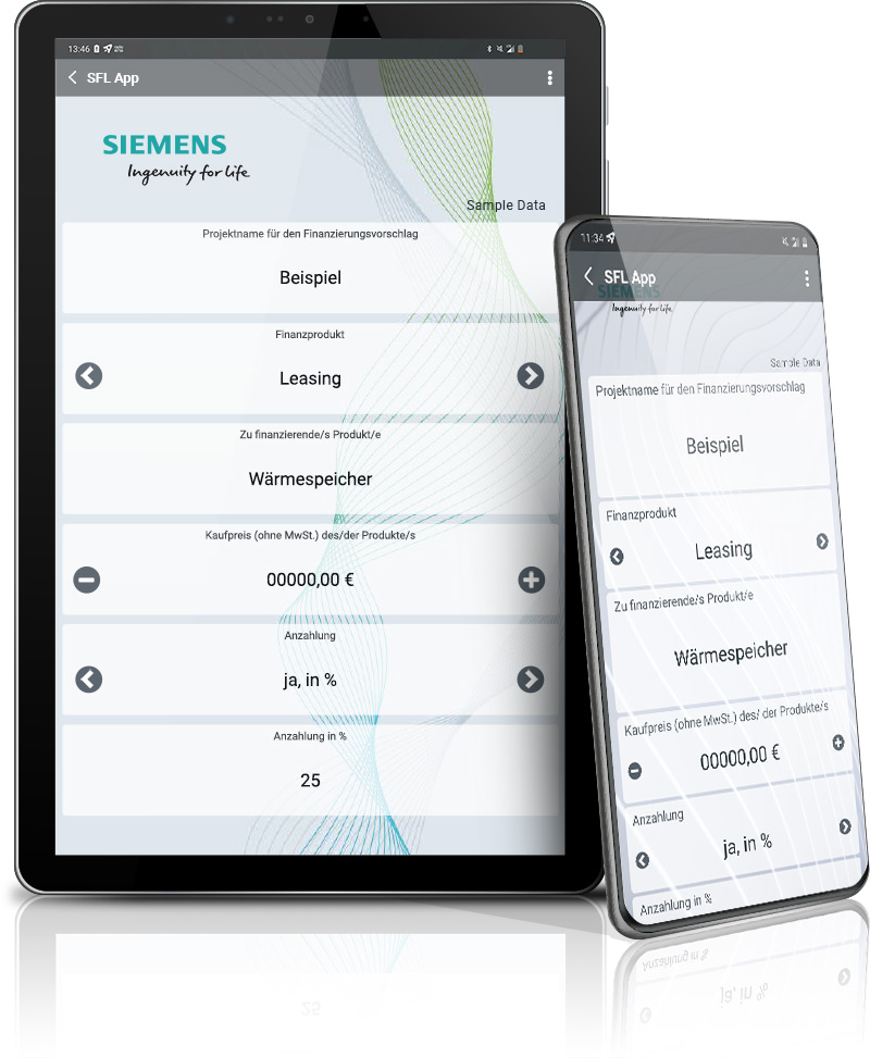 Siemens App in Tablet 